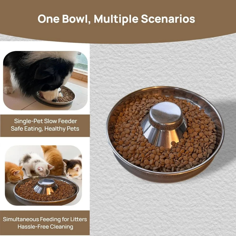 Hign-concerned Stainless Steel Puppy Weaning Bowls With Non Slip Mat