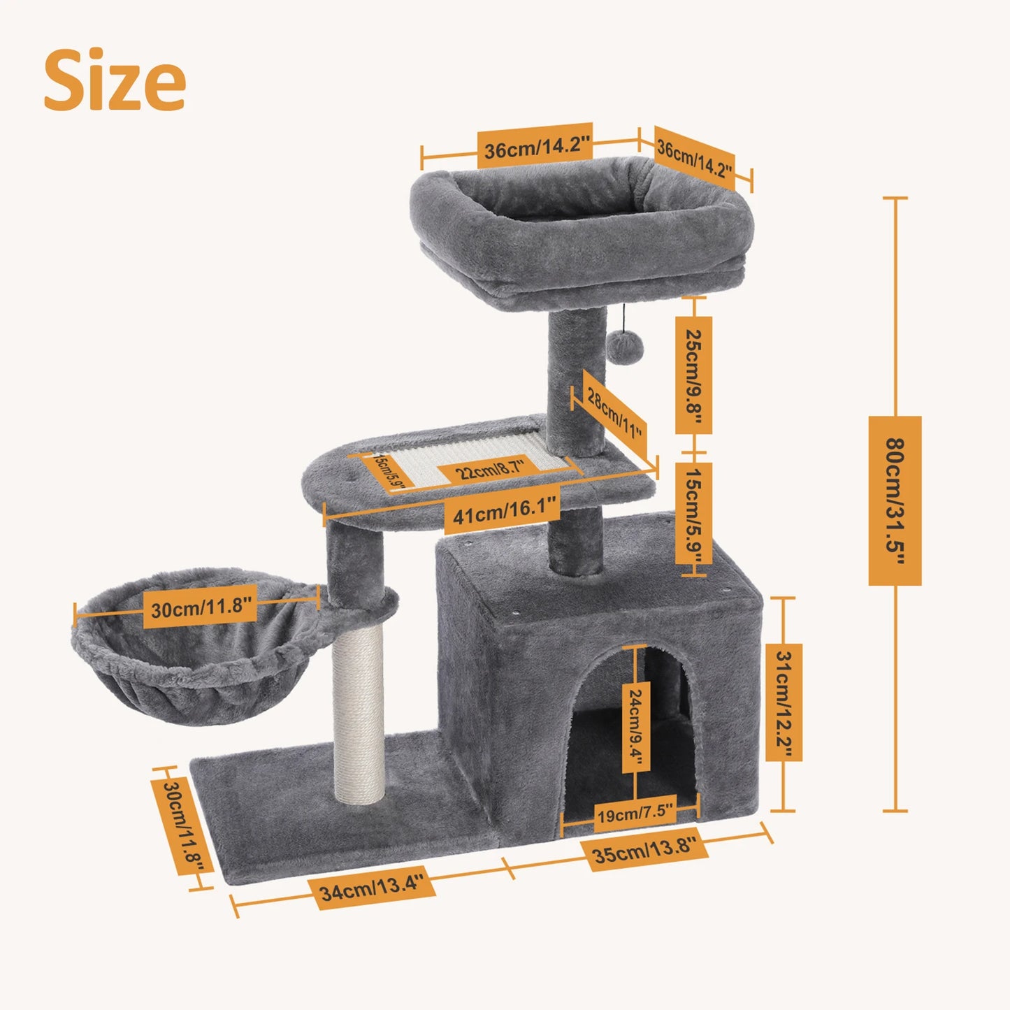 PAWZ Road Cat Tree Tower For Indoor Cats Scratching Posts