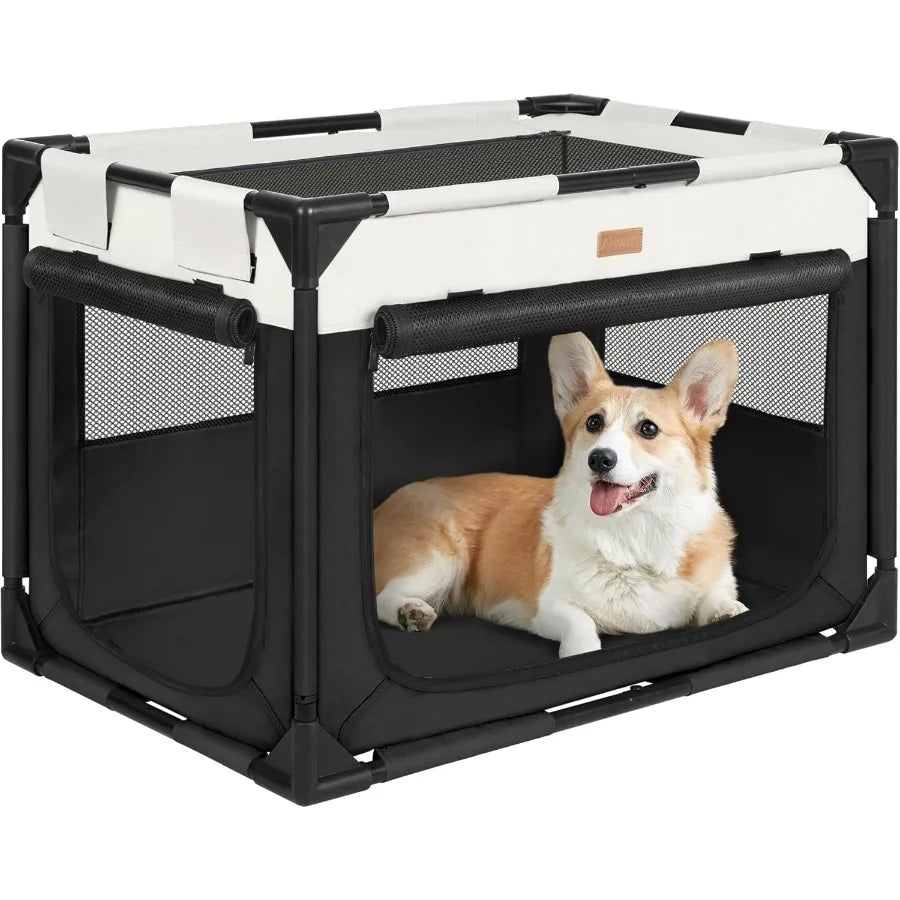 Hign-concerned Soft Pet Kennel With 3 Door And Breathable Mesh