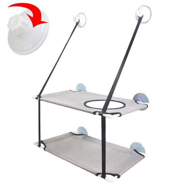 NONECN Double Layer Cat Window Hammock Bed With Strong Suction