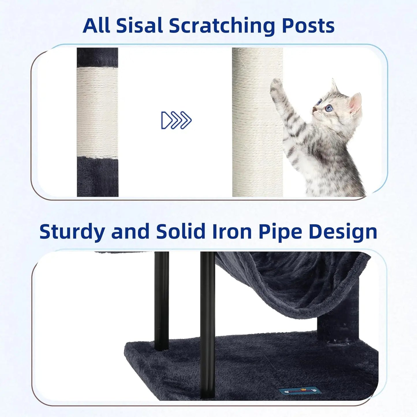 Cat Tree Tower for Indoor Cats With Scratching Post Hammock