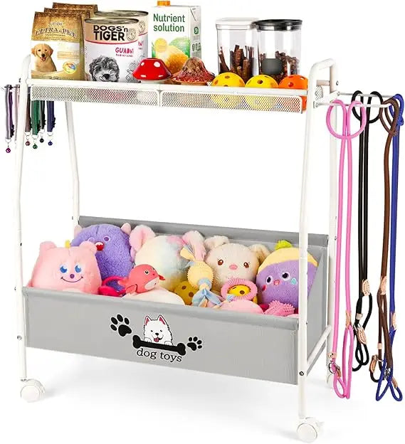 2 Tier Dog Toy Storage Basket Organizer for Living Room