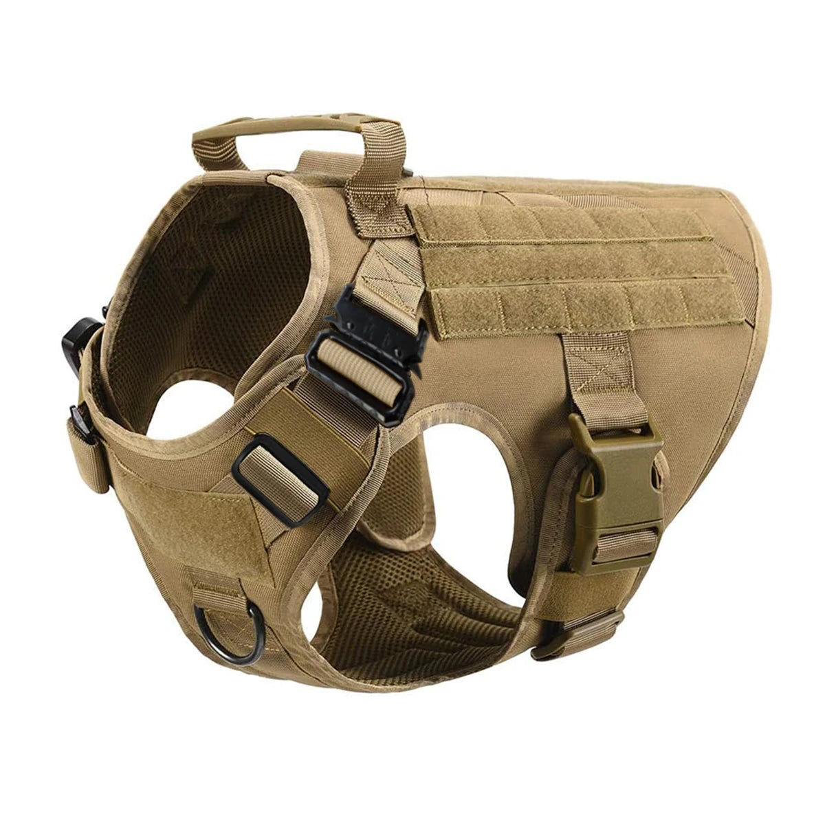 Tactical Nylon Dog Harness With Molle Pouches Adjustable
