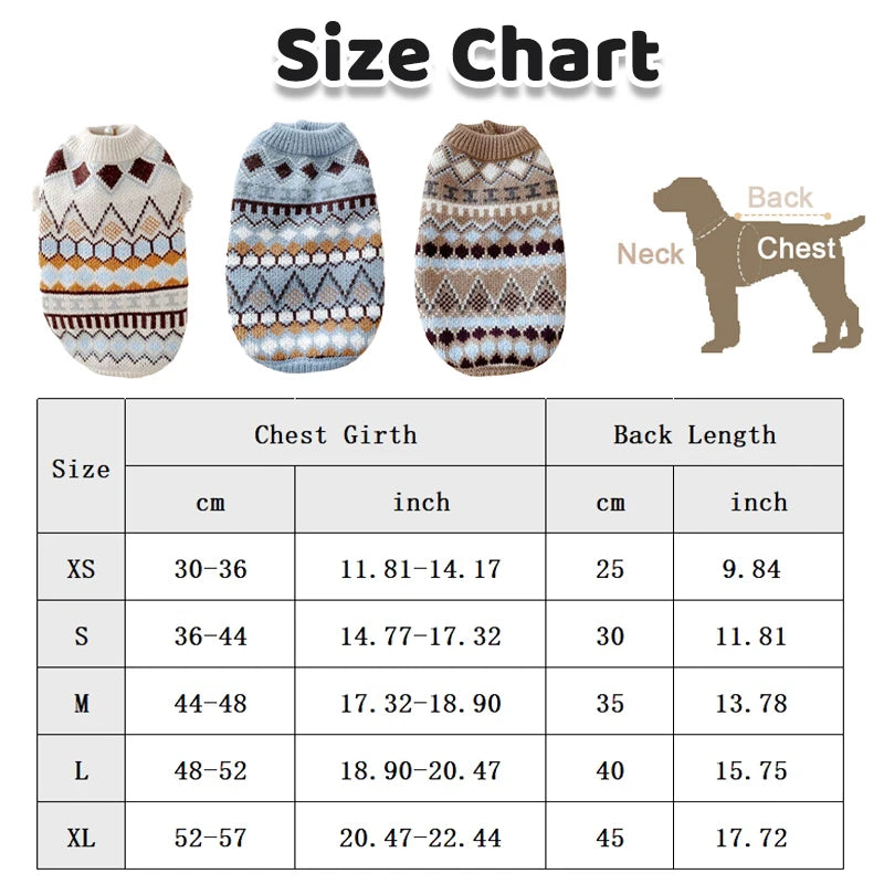 Luxurious Knitted Dog Sweater Coat For Chihuahua French Bulldog Winter