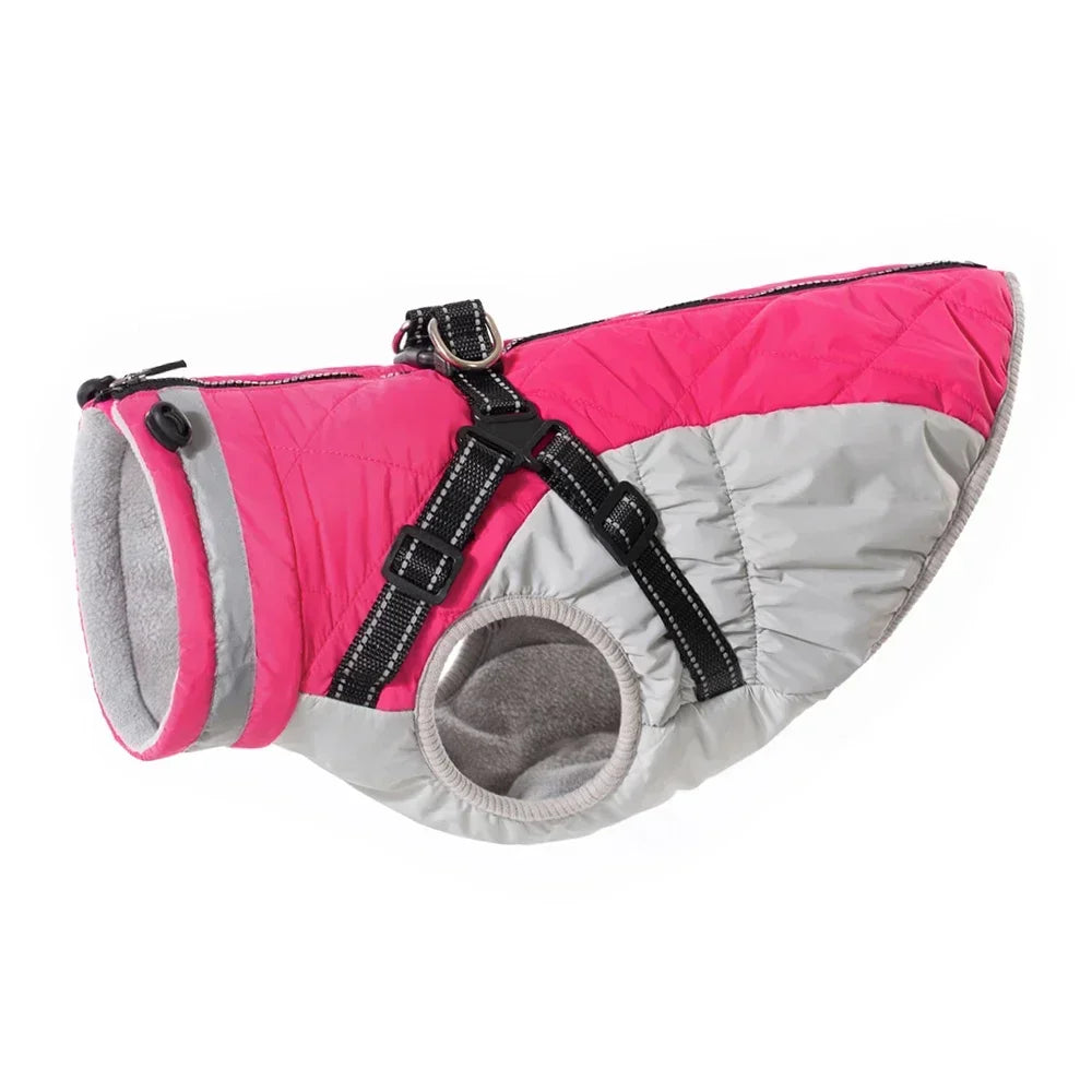 CDDMPET Waterproof Dog Jacket With Harness Winter Coat For Dogs