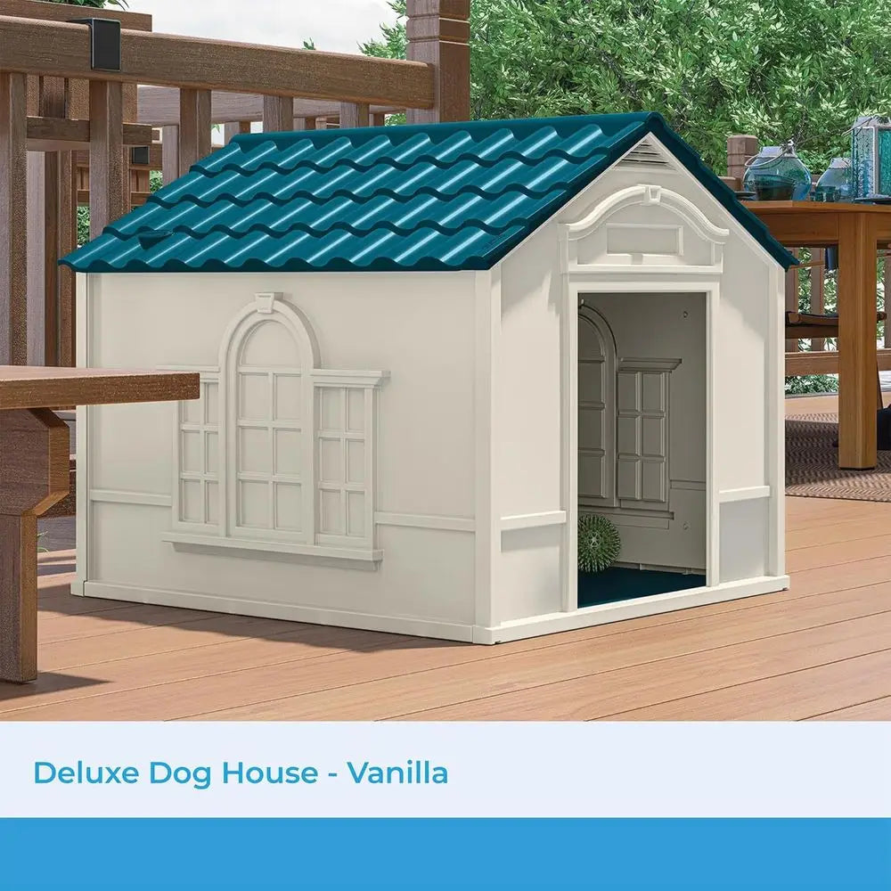 Deluxe Dog House With Removable Roof And Vents Personalization Labels