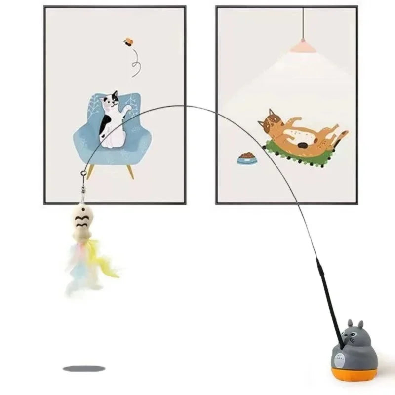 Cat Teaser Toy Interactive Feather Wand For Cats
