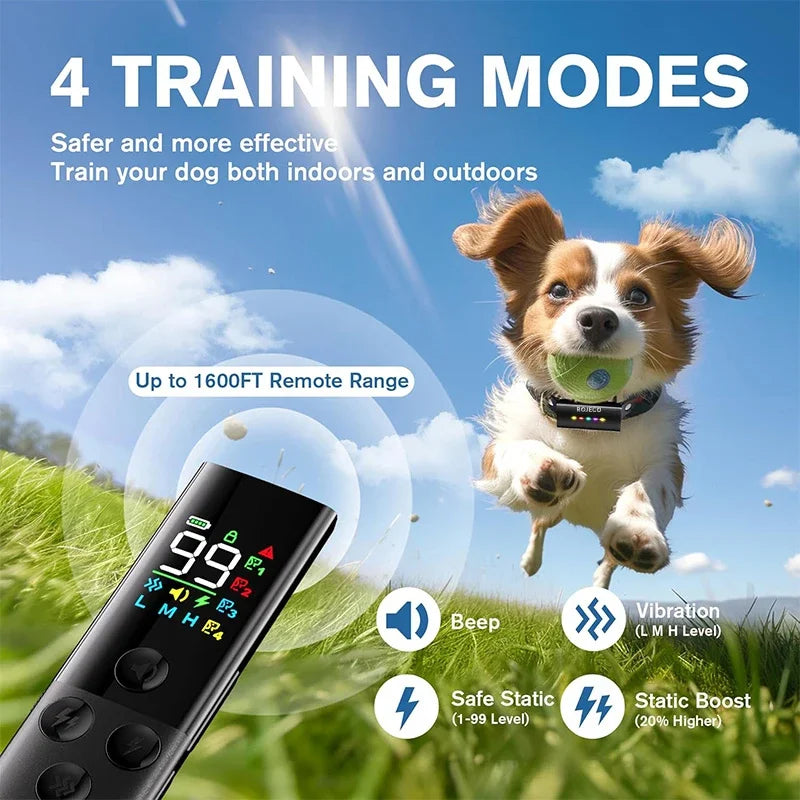Dog Training Collar With Remote Control IP67 Waterproof 1600ft