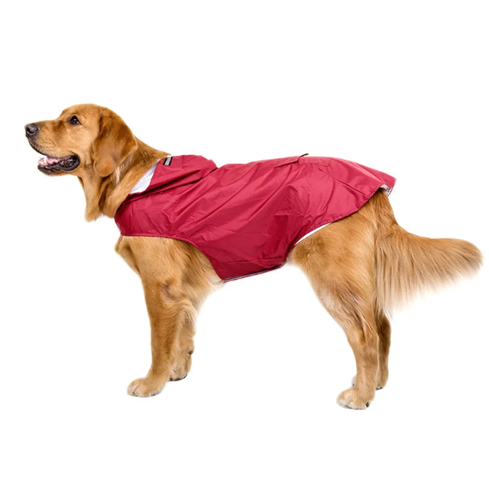 Reflective Waterproof Dog Raincoat Hoodie Jacket For Outdoor Walks