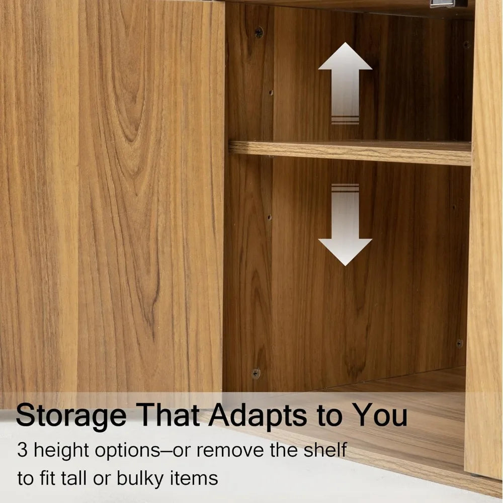 Wooden Cat Litter Box Enclosure With Storage And Adjustable Divider