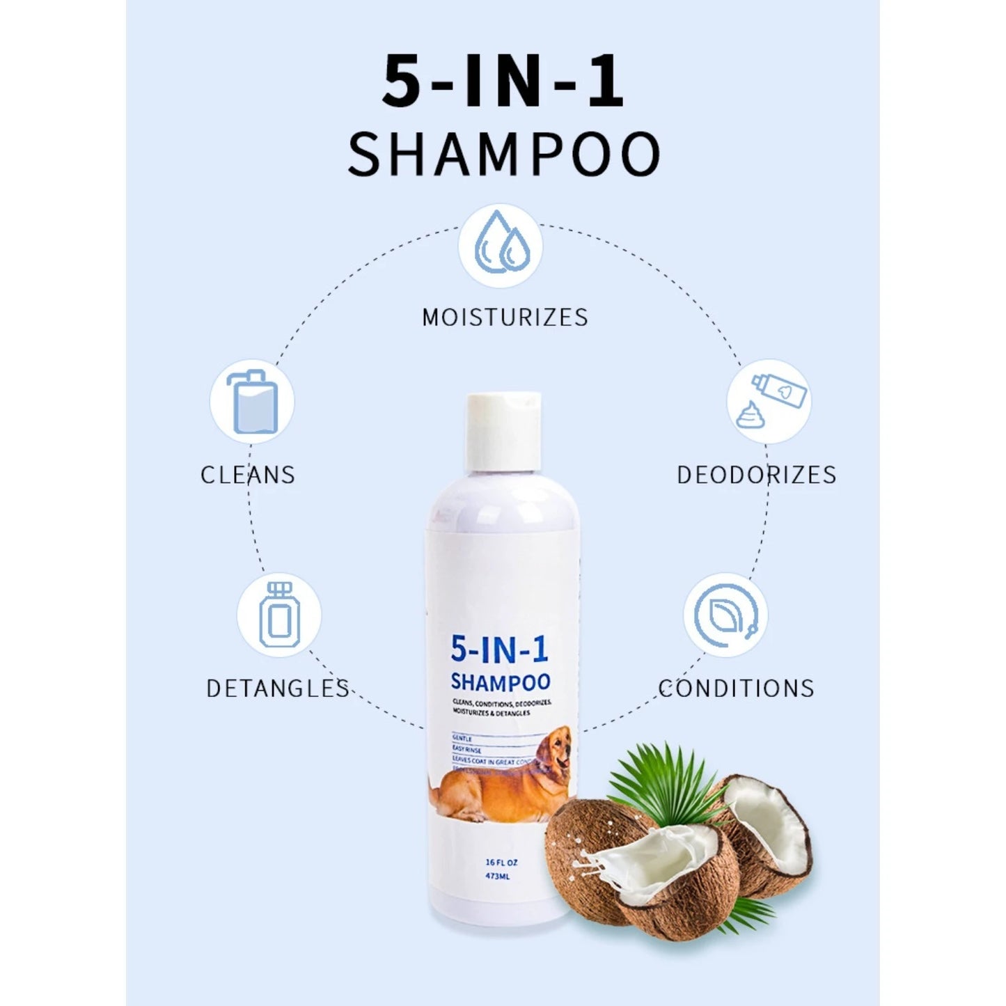 5 In 1 Dog Shampoo For Itchy And Sensitive Skin Relief