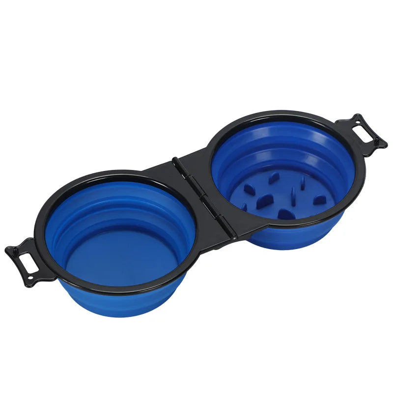 ZHUOJI 2-in-1 Foldable Dual Feeding Bowl for Dogs and Cats