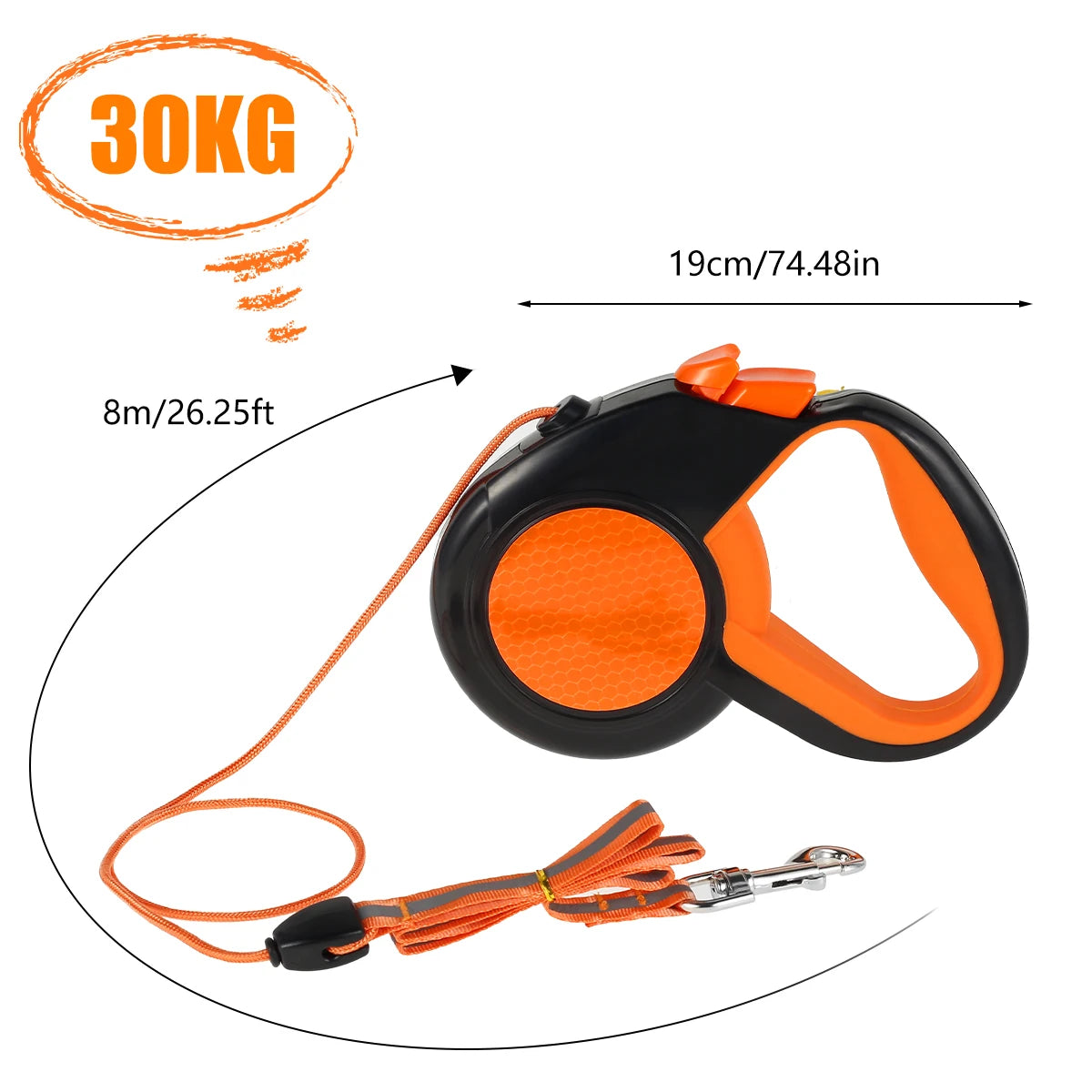 Reflective Hands Free Dog Leash With Waist Bag And Retractable Elastic Belt