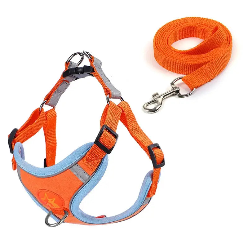 Small Medium Dogs Harness Vest Walking Traction Rope Reflective Straps, Soft Mesh Harness Breathable Pet Supplies by Furtastic Pet Essentials