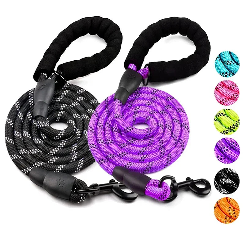 Durable and Reflective Nylon Dog Leash for All Sizes