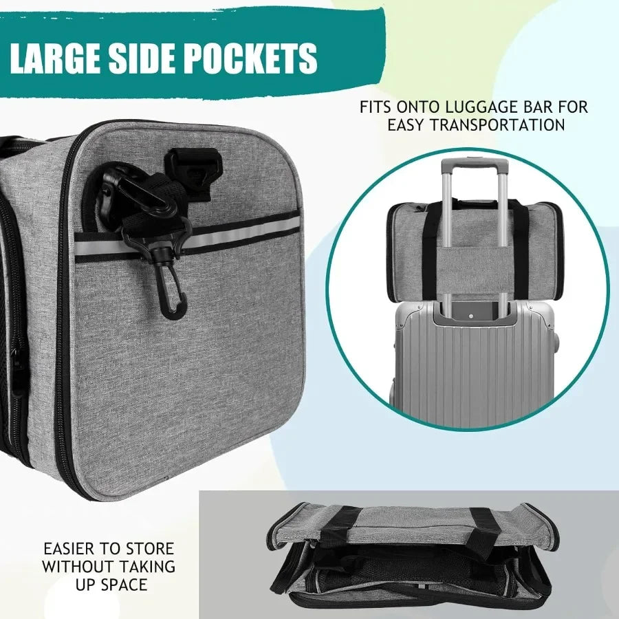 Portable Foldable Soft Sided Pet Carrier For Cats And Dogs