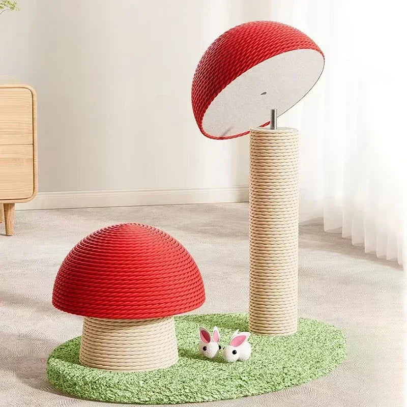 NONECN Cute Cat Scratching Board Kitten Climbing Mushroom Toy