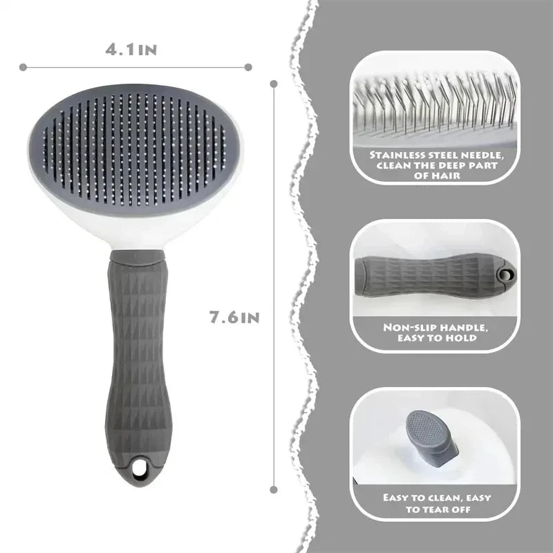 DIAMRI Self-Cleaning Pet Grooming Brush With Retractable Bristles