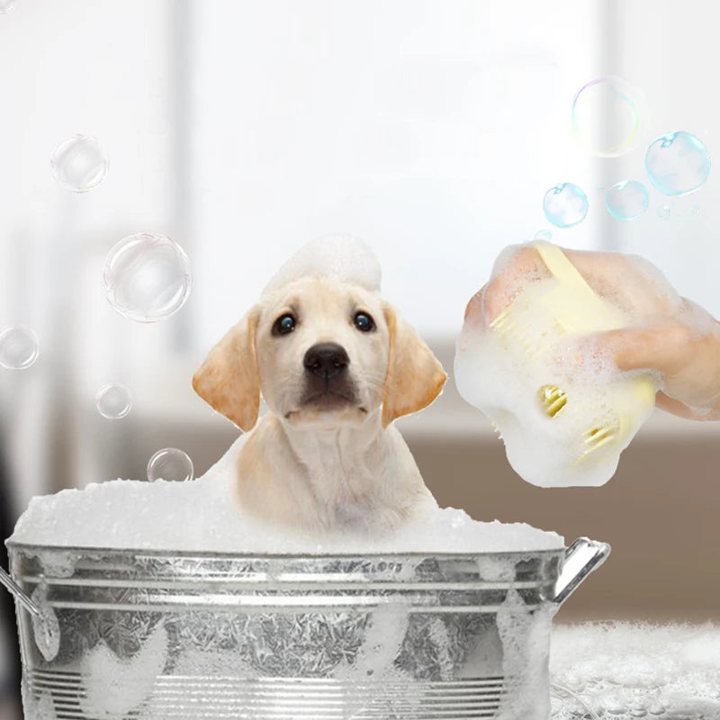 Silicone Dog Bath Massage Gloves For Pet Grooming And Shampooing