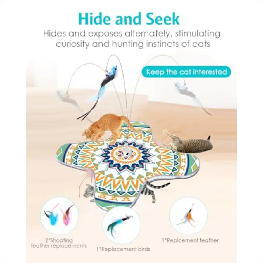 Interactive Cat Toy With Suction Cup For Indoor Cats