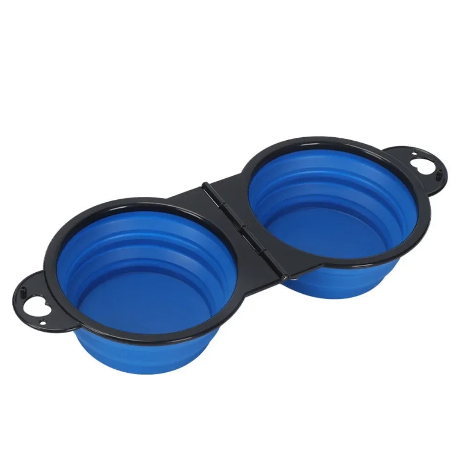 ZHUOJI 2-in-1 Foldable Dual Feeding Bowl for Dogs and Cats