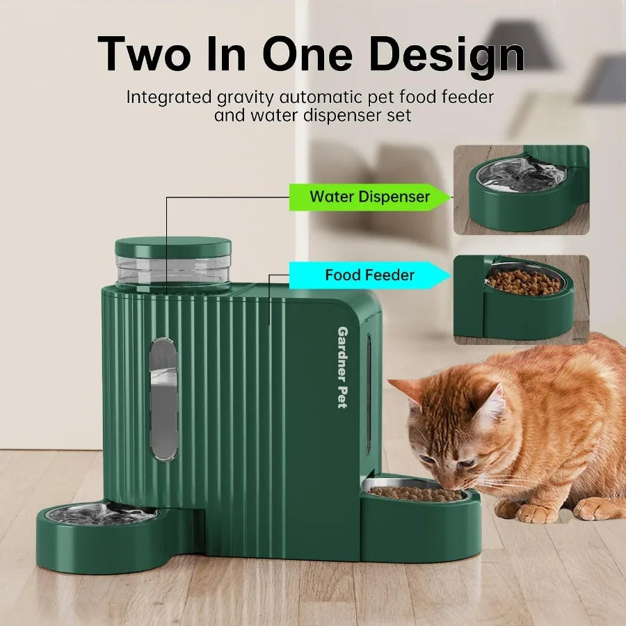 Hign-concerned Automatic Gravity Pet Feeder and Water Dispenser