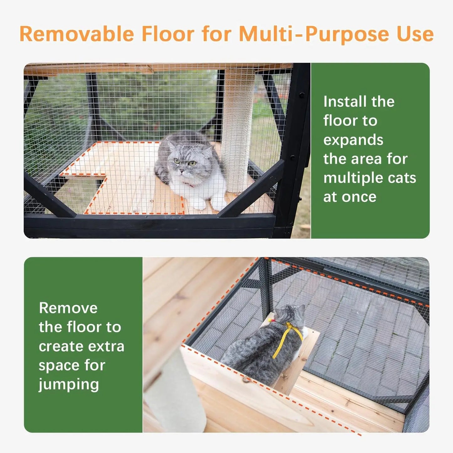 4 Tier Outdoor Cat Catio With Removable Platforms For Cats