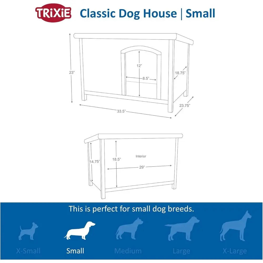 Classic Wooden Outdoor Dog House With Weatherproof Sealer