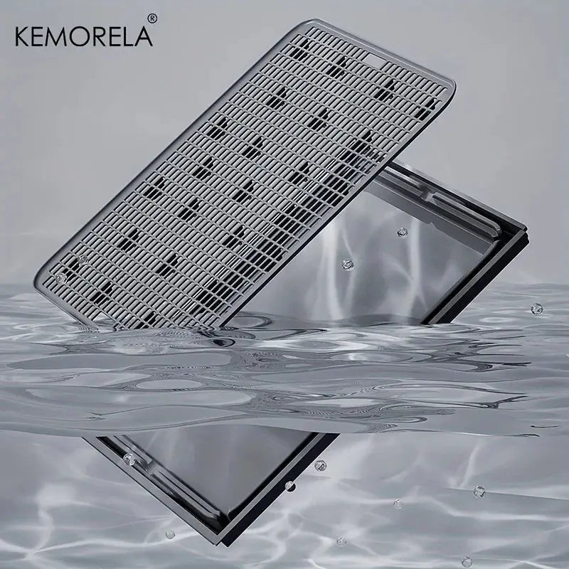 KEMORELA EXtra Large Stainless Steel Cat Litter Box with Lid - Enclosed LitterPan High-Sided Resistant Leak-Proof Cat Litter Mat by Furtastic Pet Essentials