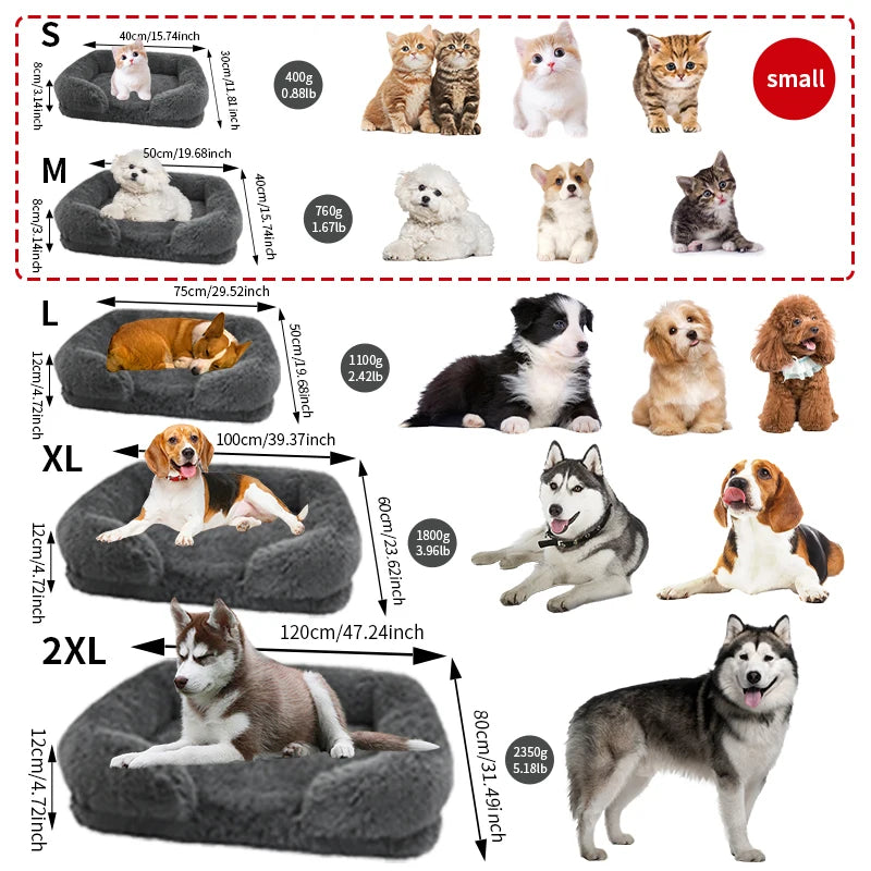 NONECN Thickened Orthopedic Dog Bed For Large Dogs With Plush Washable Cover