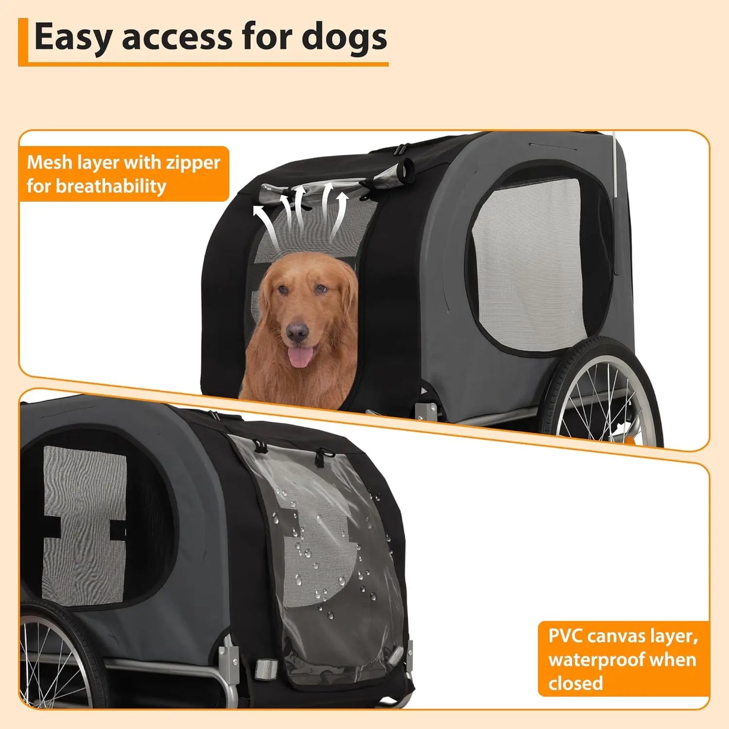 Steel Dog Bike Trailer with Universal Coupler