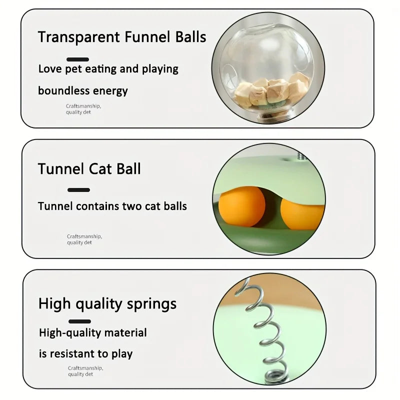Turntable Cat Toy With Treat Dispensing Ball Self Entertainment
