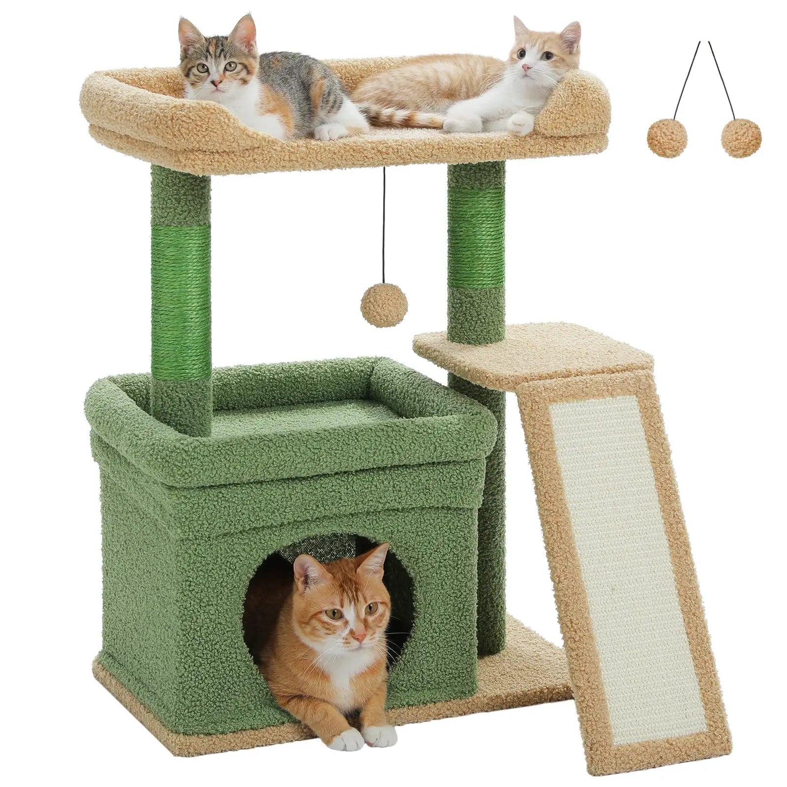 Small Cat Tree for Indoor Cat Tower with Sisal Scratching Post and Pad Wide Top Perch Large Cat Condo Cat Scratchers Cat Toys by Furtastic Pet Essentials