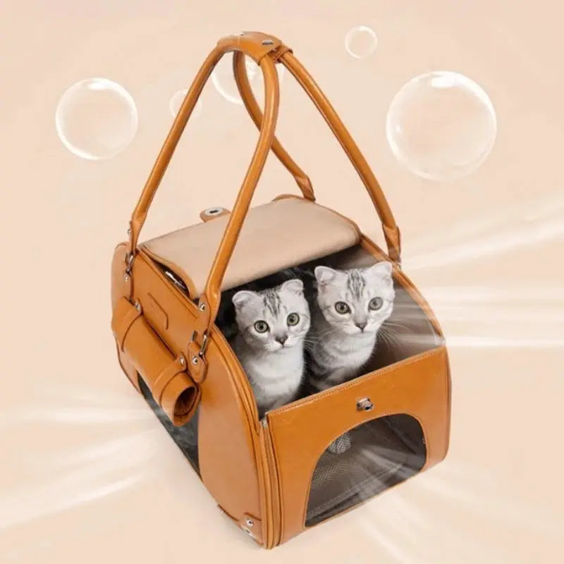Waterproof PU Leather Pet Bag Carrier Sling For Cats Dogs by Furtastic Pet Essentials