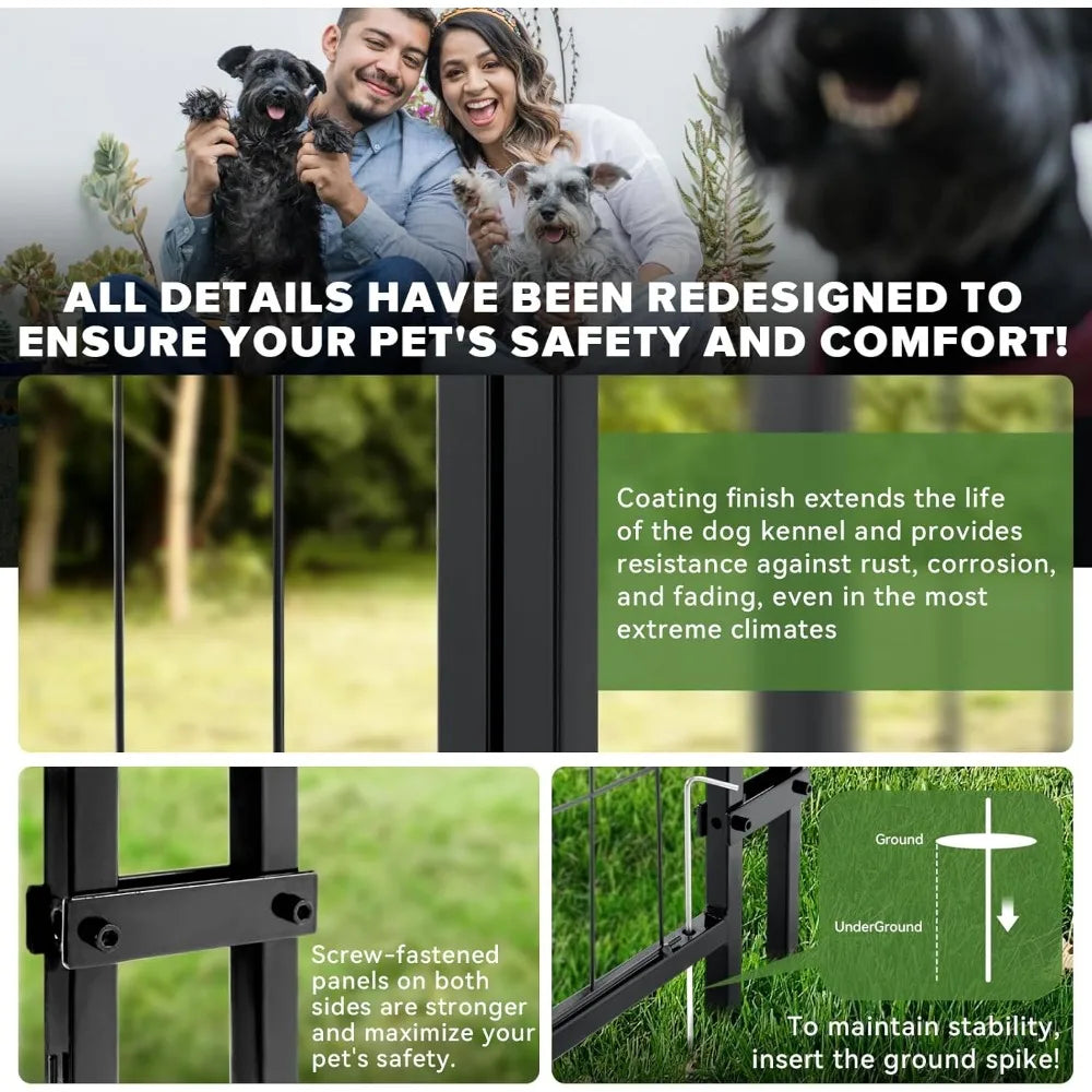 HUANZHUANG Outdoor Dog Kennel Heavy Duty Welded Wire With Lock