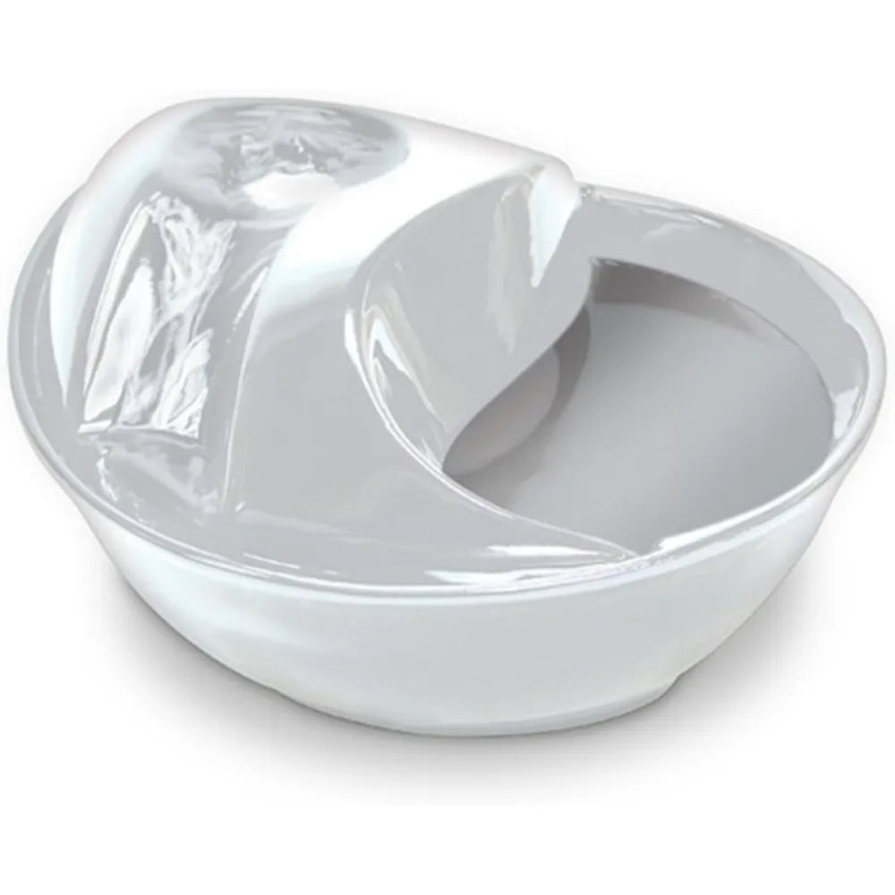 Ceramic Pet Water Fountain Raindrop Design 60 Oz for Cats and Dogs