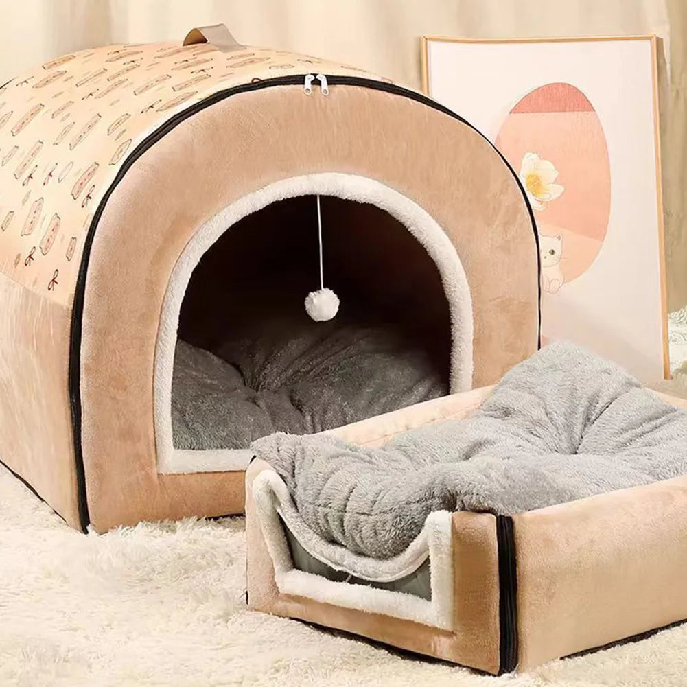 APWIKOGERCN Cat Cave Bed 2 In 1 Indoor Kitten Pets