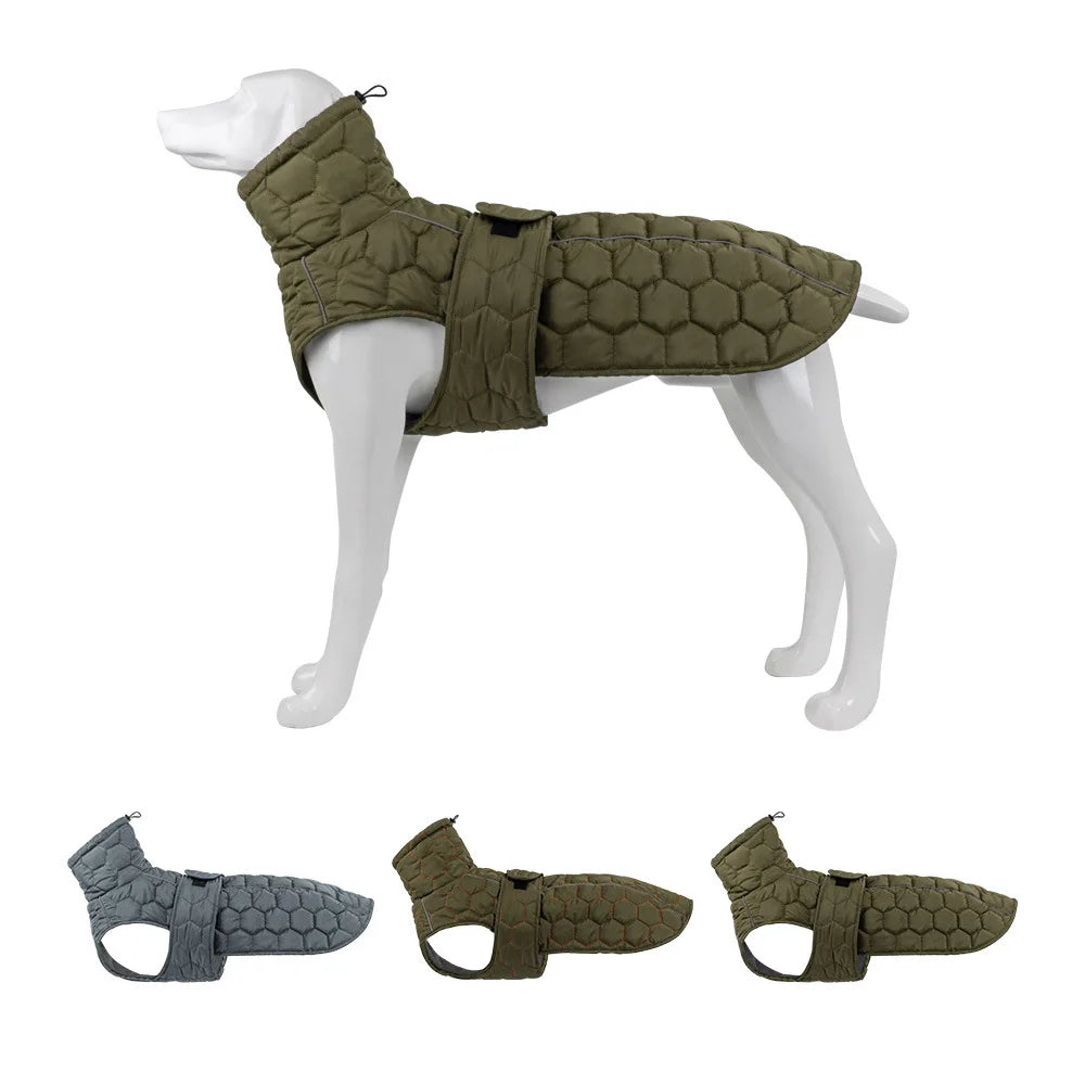 Feature Warm Reflective Turtleneck Dog Coat For Large Breed Snowsuit