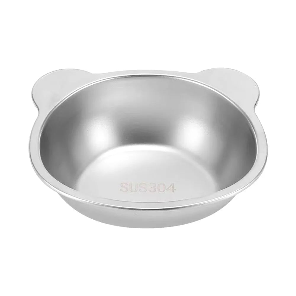 Raised Cat Feeding Bowls With Tilted Neck Guard 304 Stainless