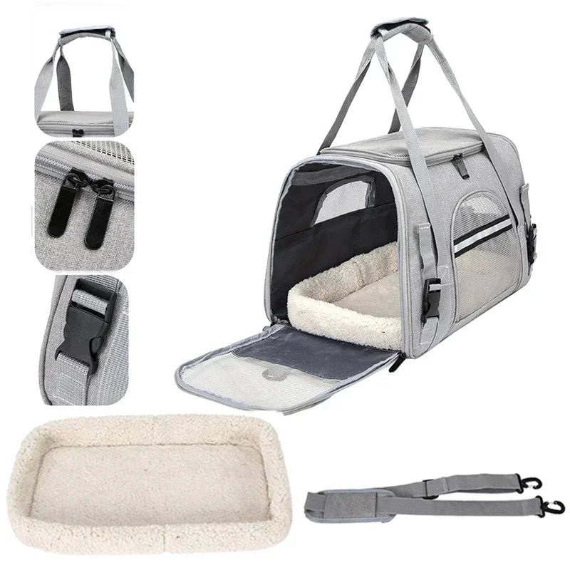 Dog Carrier Backpack With Thick Cotton Cushion Breathable Mesh