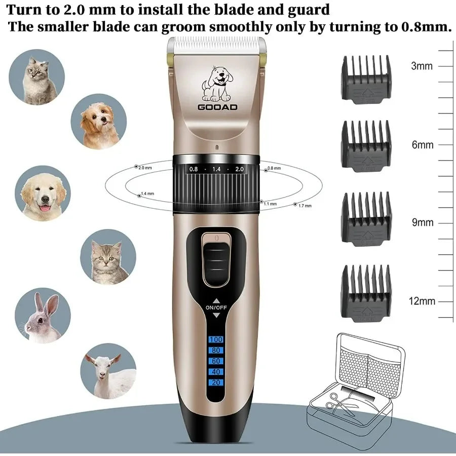 Hign-concerned Dog Clippers Grooming Kit 2 Blade Set Thick Coats