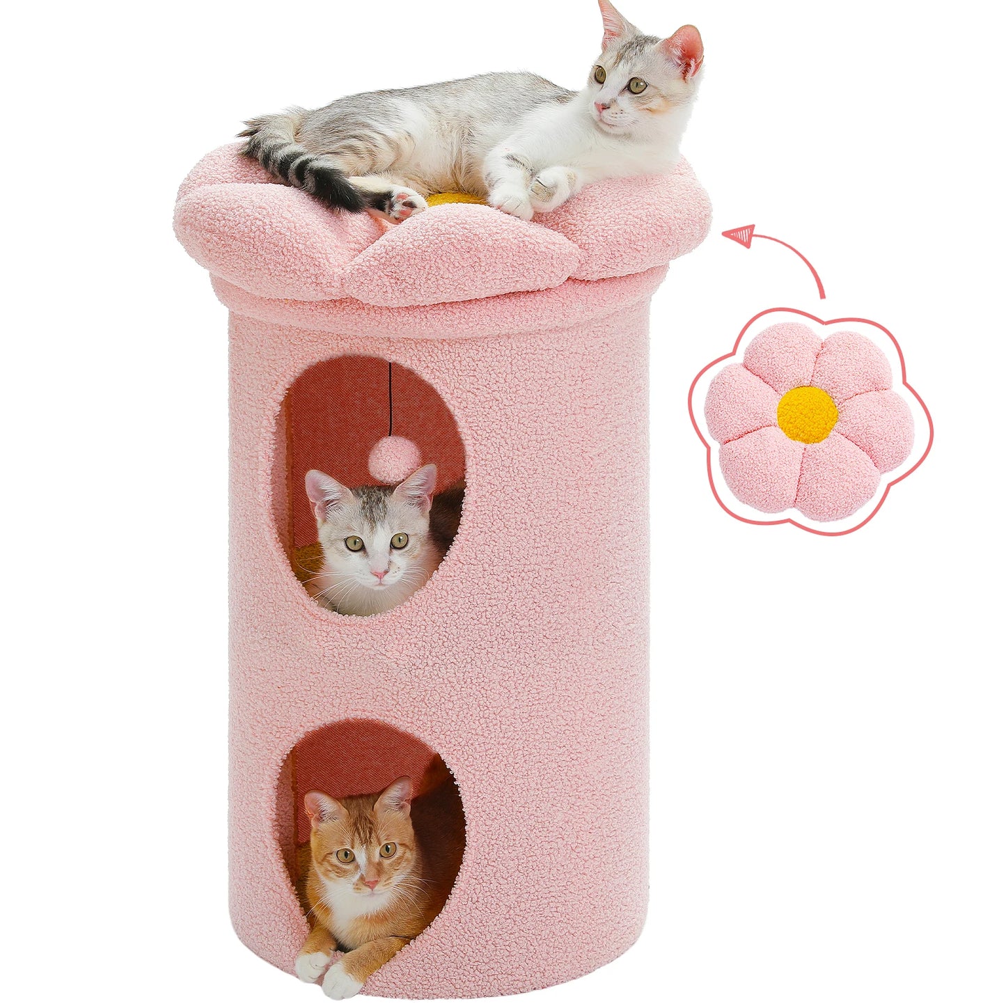 PAWZ Road Two-Story Cat House With Removable Flower Bed