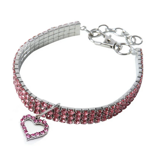 Bling Rhinestone Dog Collar Leash For Chihuahua Pets