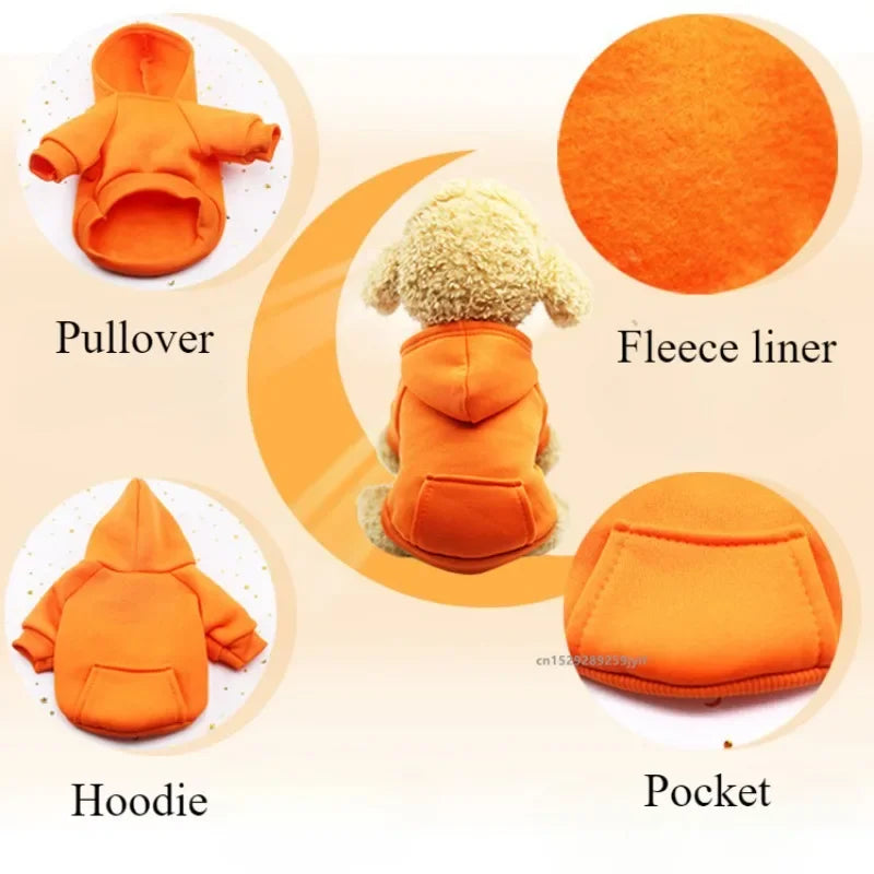 NONECN Dog Winter Hooded Sweatshirt Pet Coat Jacket
