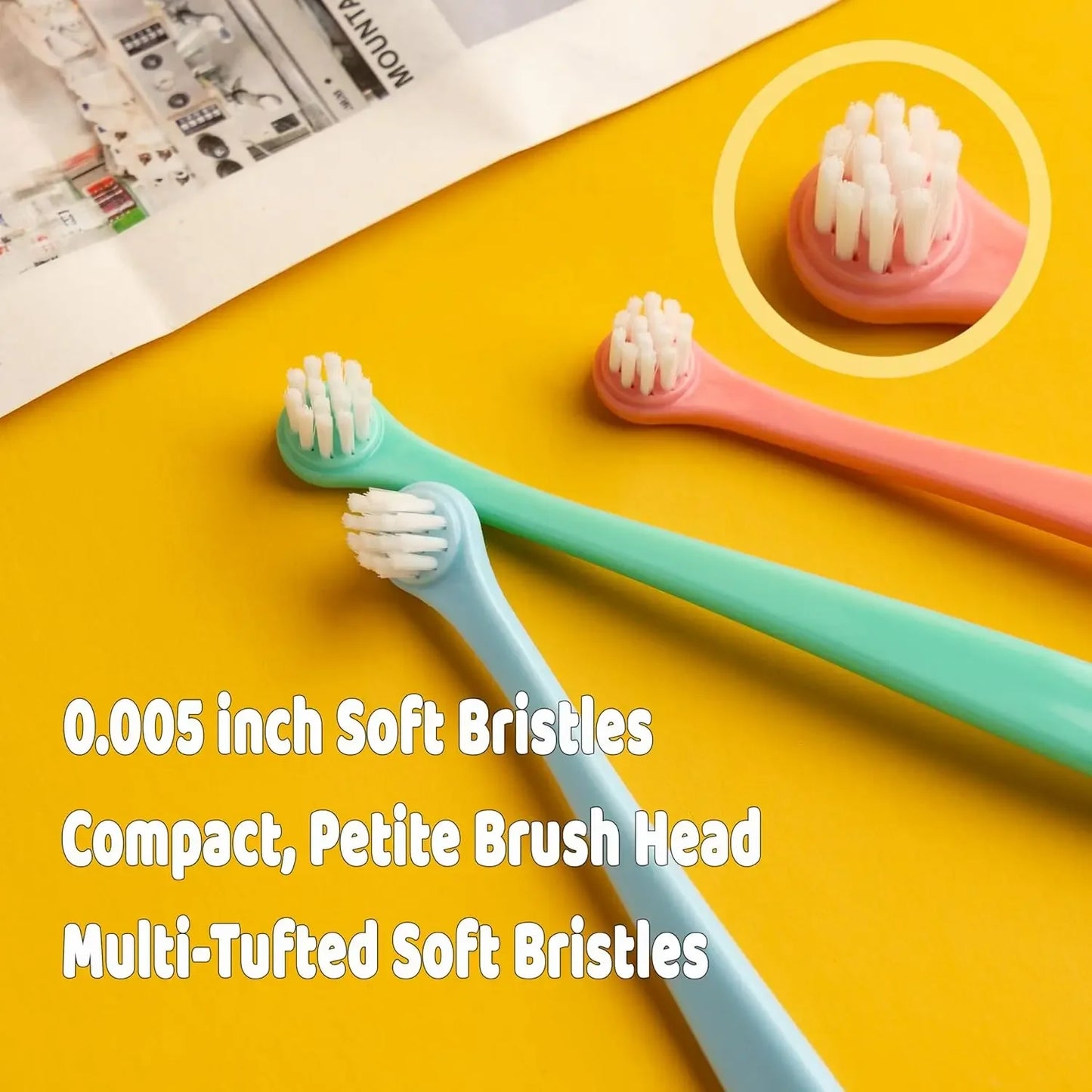 YTYIN Dog Cat Toothbrush Micro Head For Pet Dental Care