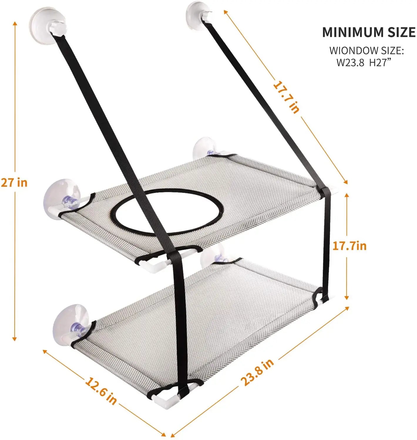 NONECN Double Layer Cat Window Hammock Bed With Strong Suction