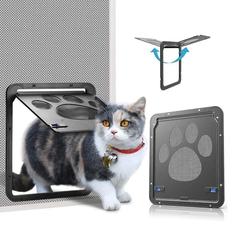 NONEDog Magnetic Pet Door Lockable Screen for Cats and Dogs