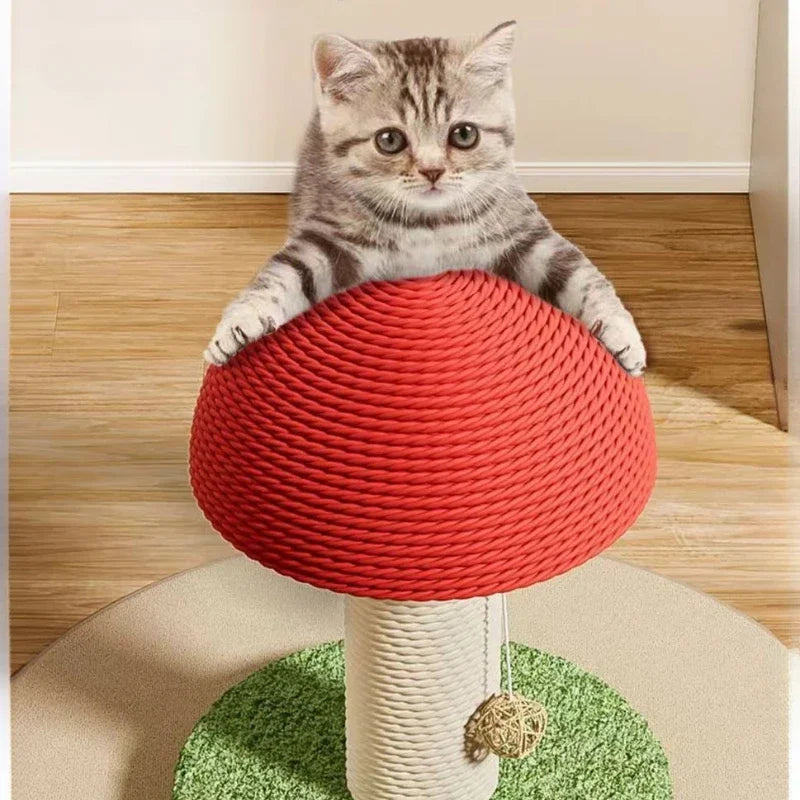 NONECN Cute Cat Scratching Board Kitten Climbing Mushroom Toy