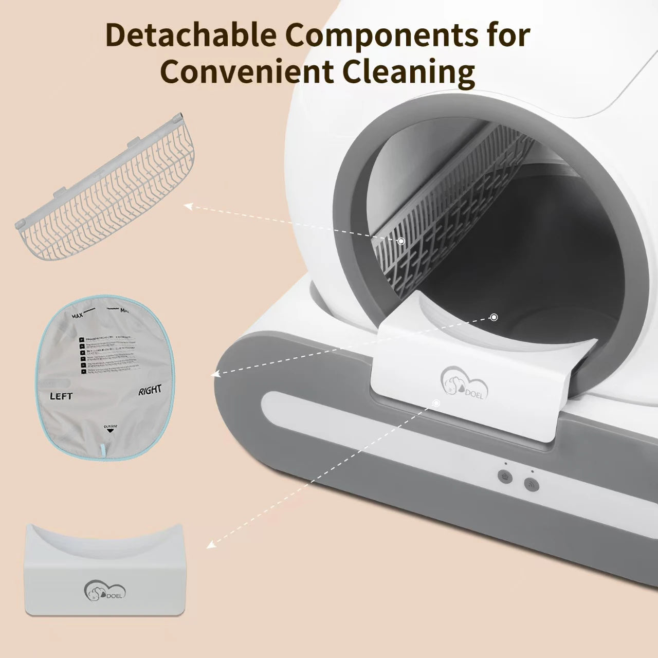 DOEL Self-Cleaning Cat Litter Box With App Control