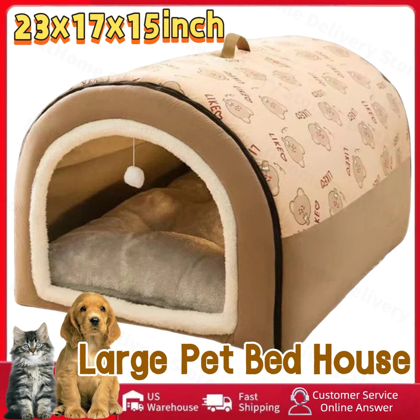 APWIKOGERCN Cat Cave Bed 2 In 1 Indoor Kitten Pets